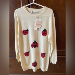 Doe A Dear Girls Sweater Dress.  Brand New with Tags.  Color Ivory. Size 6.